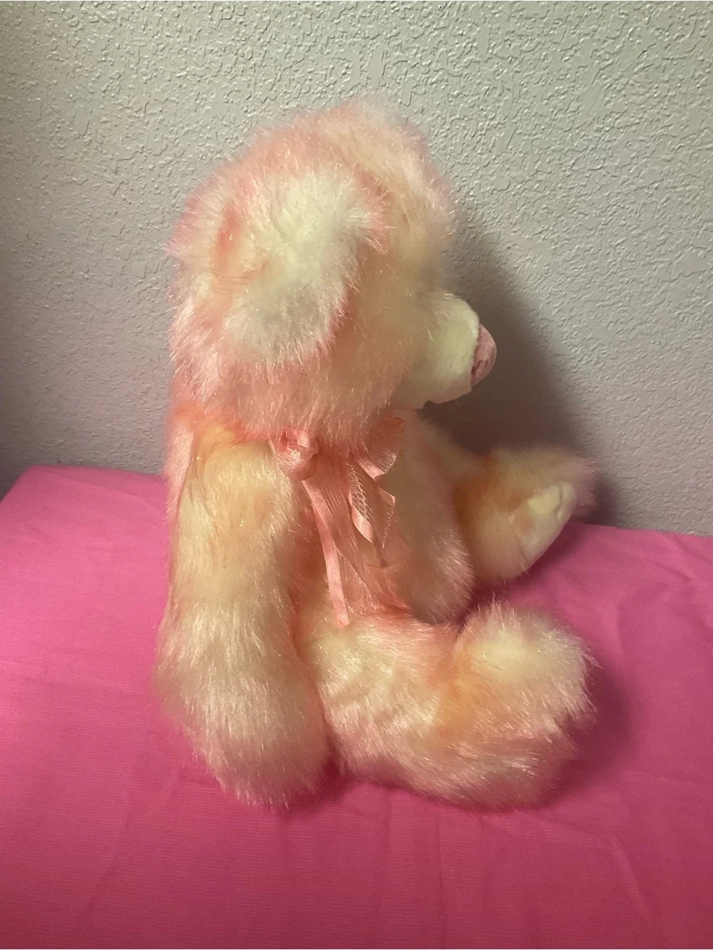 Vintage Russ Bear Plush Pink Cream & Peach (Sherbet) Teddy Bear “Taffie”